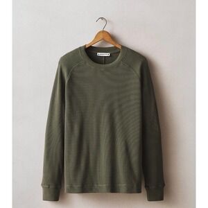 NWOT American Giant Mens Thermal Long Sleeve Crew Tee XL Green Made in USA